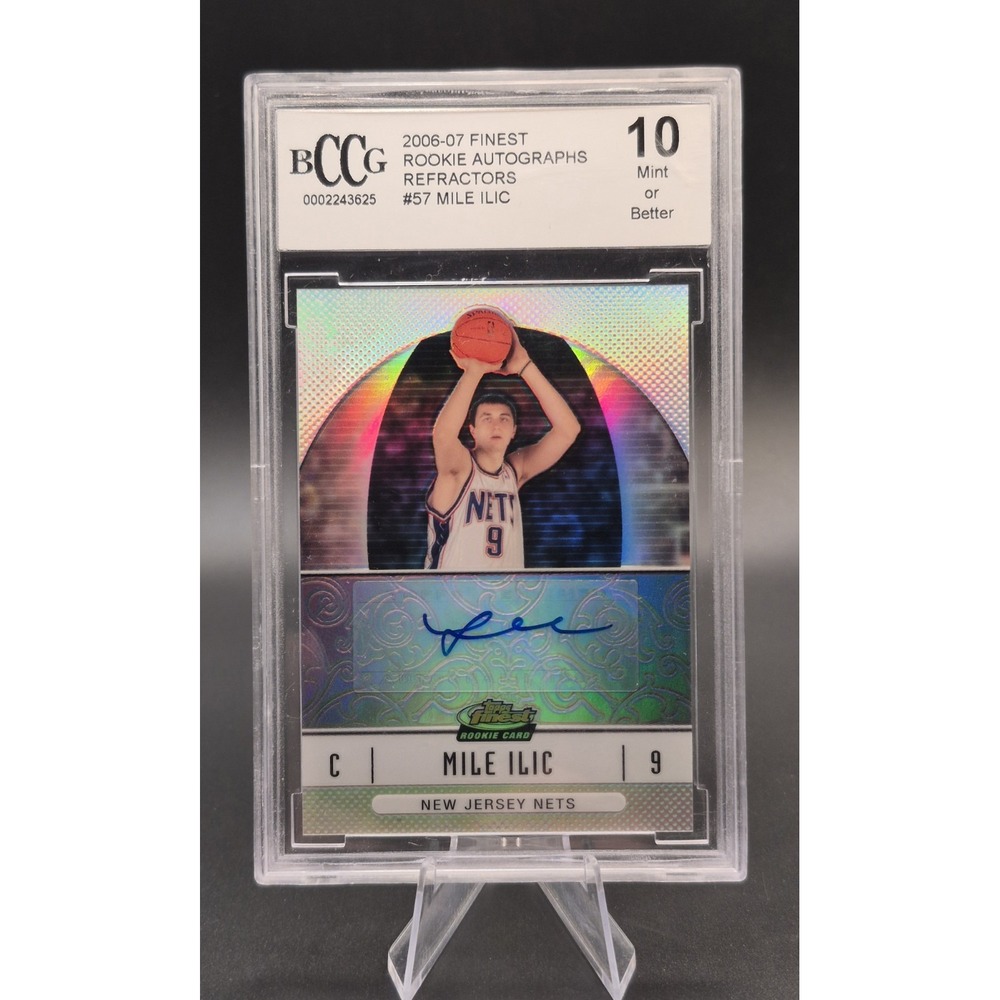 2006-07 Topps Finest Mile Ilic #57 Rookie Refractor Autographs BCCG 10 MINT Nets